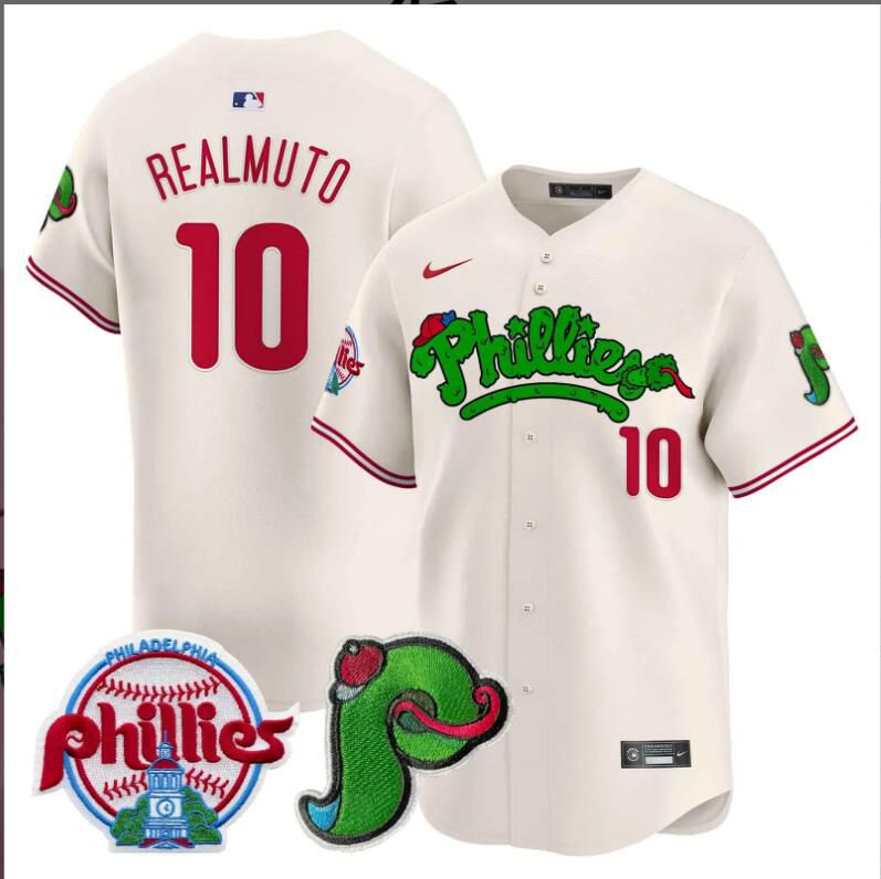 Men Philadelphia Phillies #10 Realmuto cream Limited 2024 MLB Nike jersey